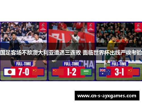 国足客场不敌澳大利亚遭遇三连败 面临世界杯出线严峻考验